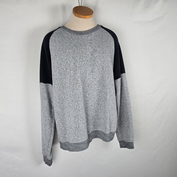 Frank & Oak Sweatshirt Men's XL Long Sleeve Colorblock Gray & Black - Picture 16 of 16